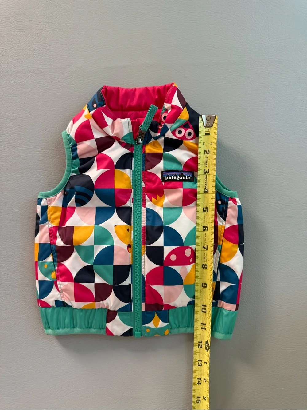 Patagonia Baby Animal Puffer Vest Reversible Pink 3-6M Runs Big like 12-18M